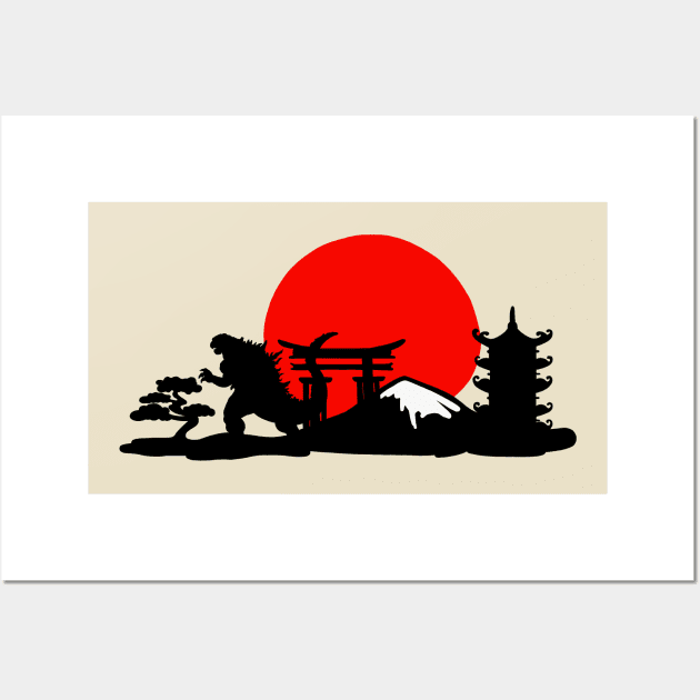 Gojira Sunset Wall Art by Colonel JD McShiteBurger